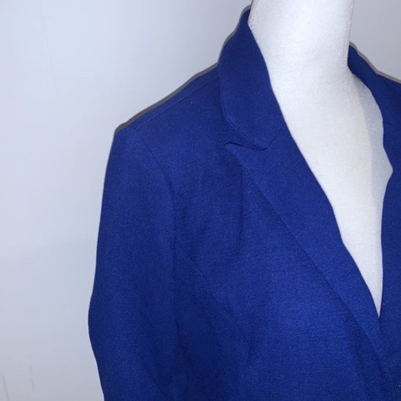 Mine Royal Blue Lightweight Single Breast Blazer Mod Sleeves Size Medium - Picture 3 of 8